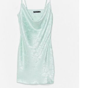 Mint Floral Jacquard Dress